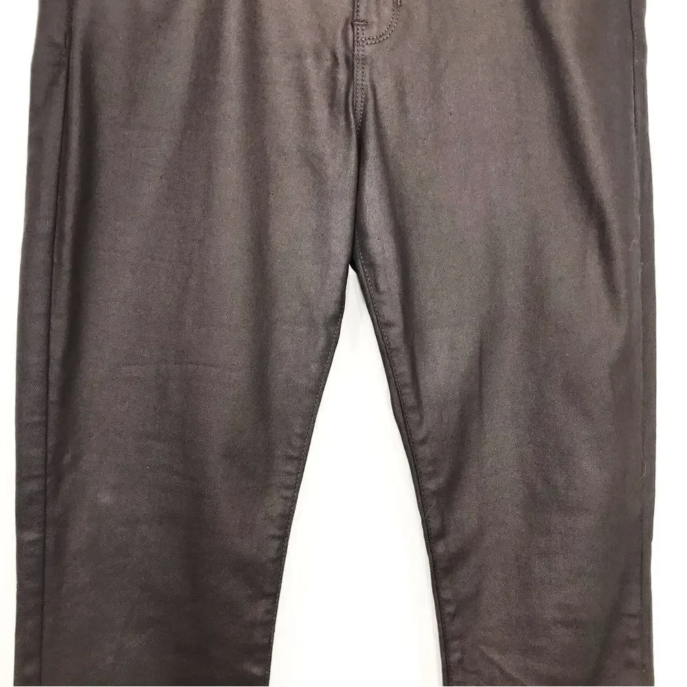 Banana Republic Factory Brown Barn Red Waxed Denim Skinny Fit Jeans
